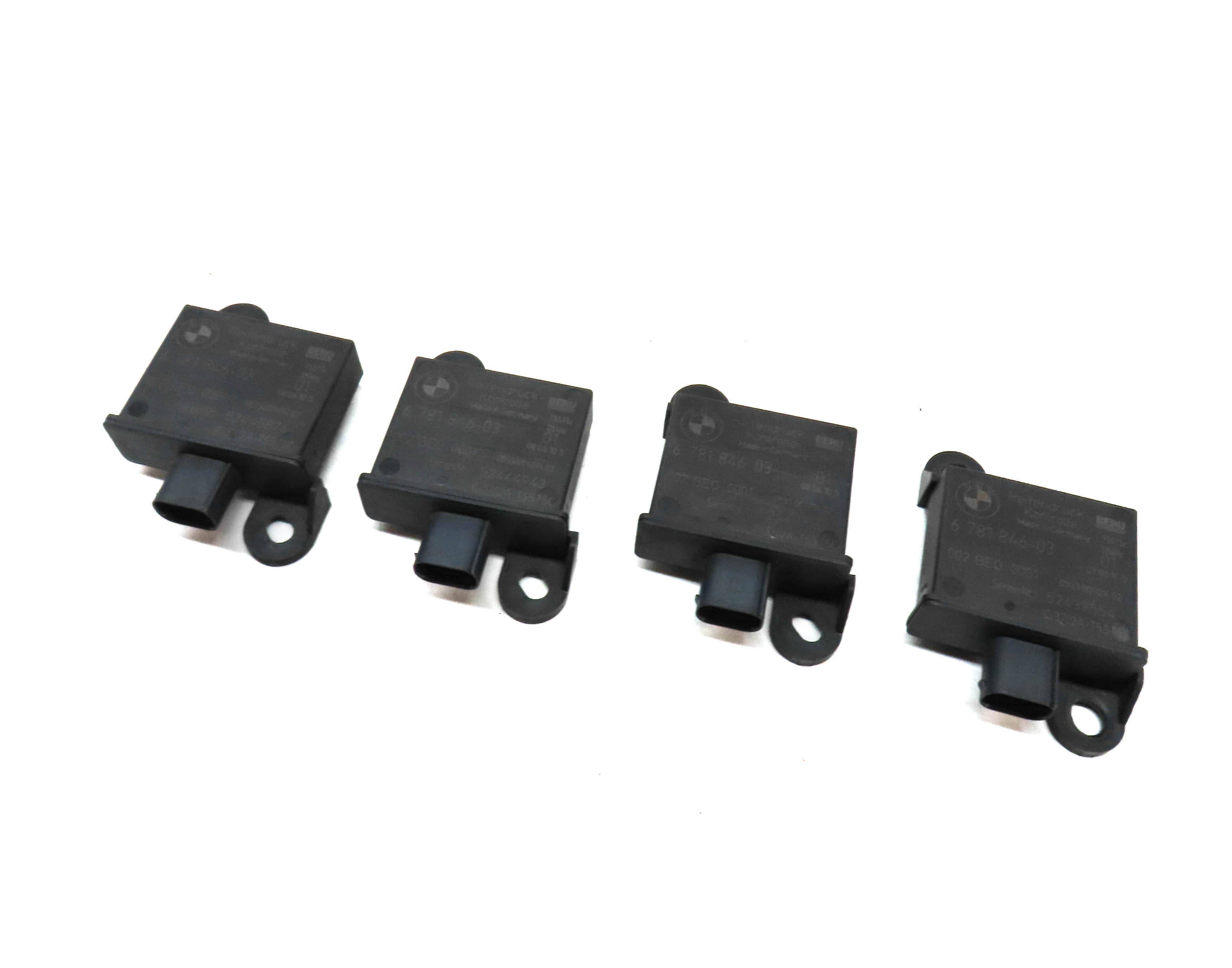 2011 BMW 740i (F02) TIRE PRESSURE MONITOR TPMS TRIGGER MODULE SET/4 — exact item pictured